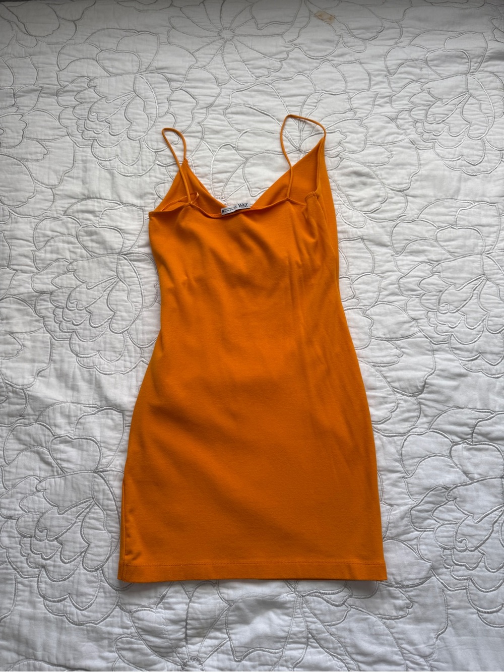 Zara Orange Ruched Slip Mini Dress - Picture 2 of 4